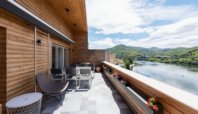 97 River View Penthouse in Douro: Terrace & Wine in Peso da Régua