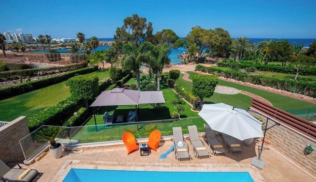 A Beachfront Villa with private Heated Pool (Additional charges apply) in Protaras