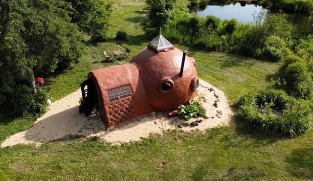 Earth & Aircrete Dome Home Next to the Forest in Upper Kennetcook