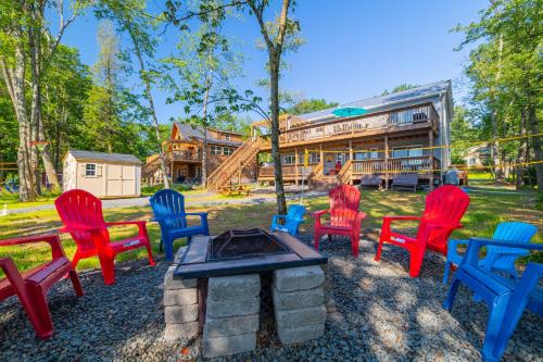 Near Water Park Resorts Lakefront Pocono Home in Pocono Summit