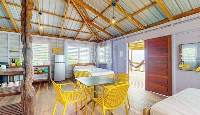 Oceanfront Cabin on Private Island with beach access & kitchen in Hopkins
